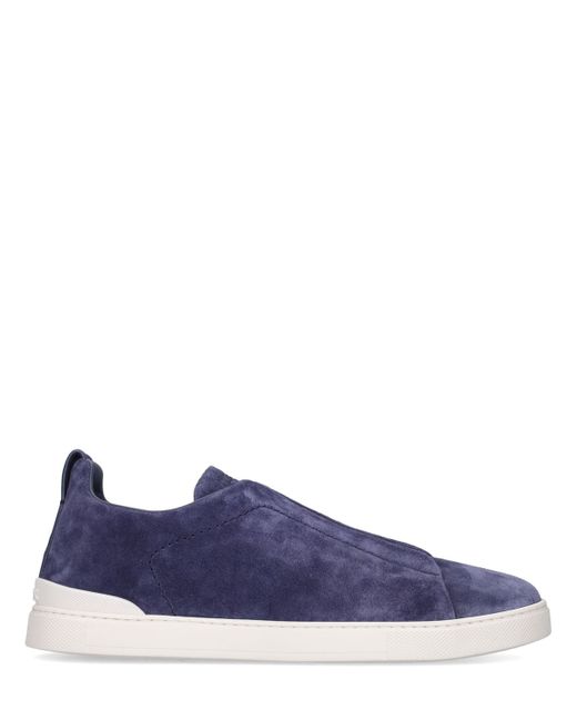 Z Zegna Triple Stitch Leather Low-top Sneakers