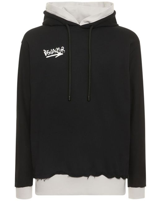 disclaimer Double-layered Printed Cotton Hoodie
