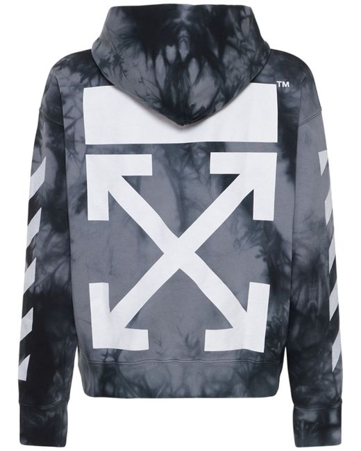 Off-White Tie Dye Cotton Loose Hoodie