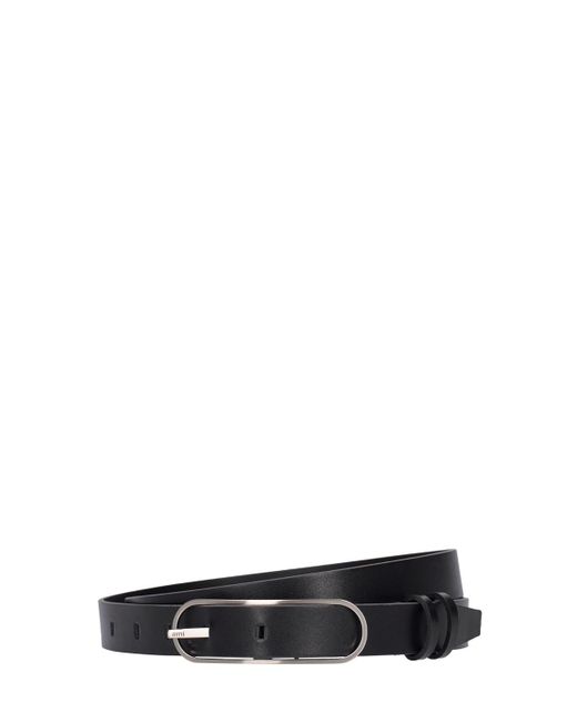 AMI Alexandre Mattiussi 2cm Classic Leather Belt
