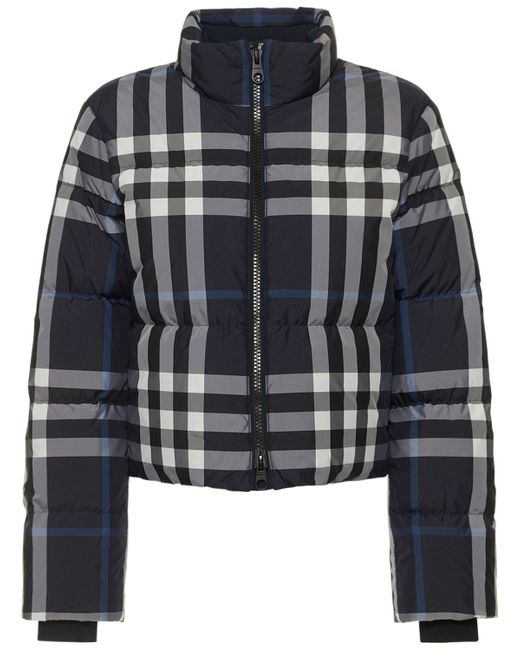 Burberry Aldfield Check Cropped Down Jacket