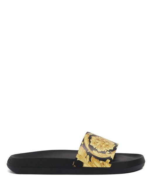 Versace Baroque Print Rubber Slide Sandals