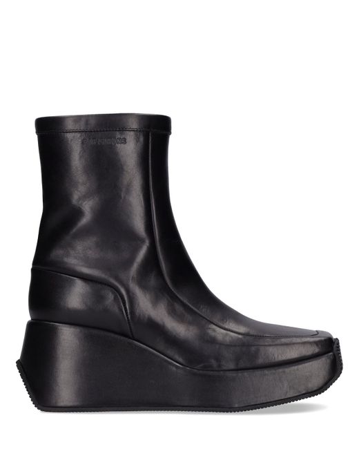 Raf Simons 85mm Leather Wedge Ankle Boots