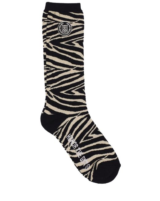 Honor The Gift Zebra Logo Cotton Jacquard Knit Socks
