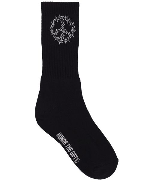 Honor The Gift Peace Logo Cotton Knit Socks