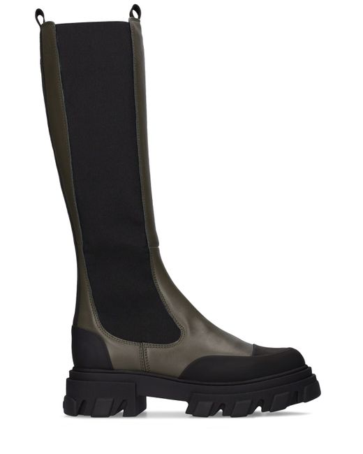 Ganni 50mm Leather Tall Boots