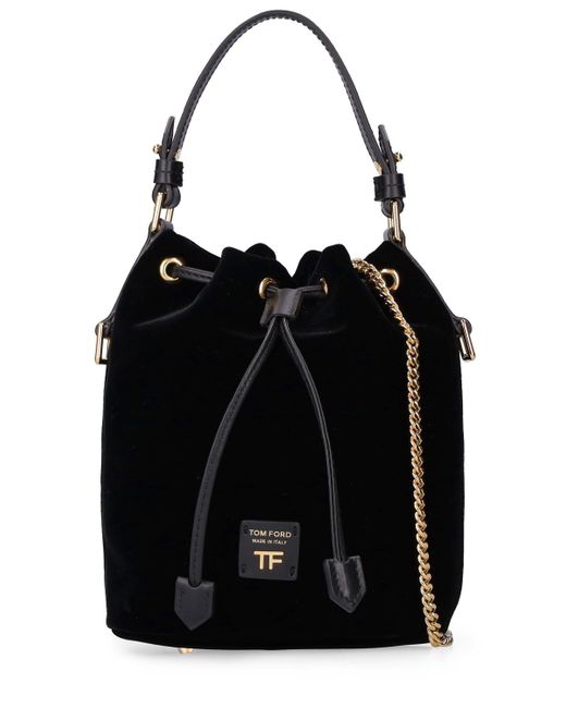 Tom Ford Small Velvet Smooth Leather Bucket Bag