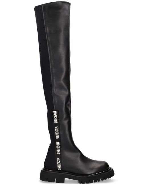 Moschino 45mm Knit Over-the-knee Boots