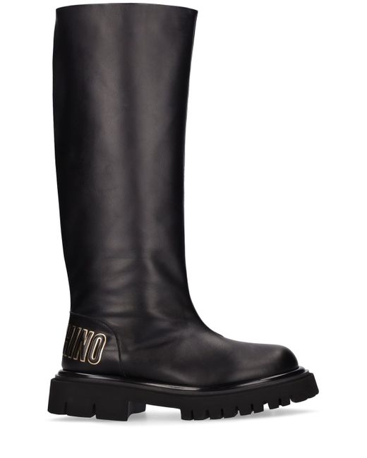 Moschino 45mm Leather Tall Boots