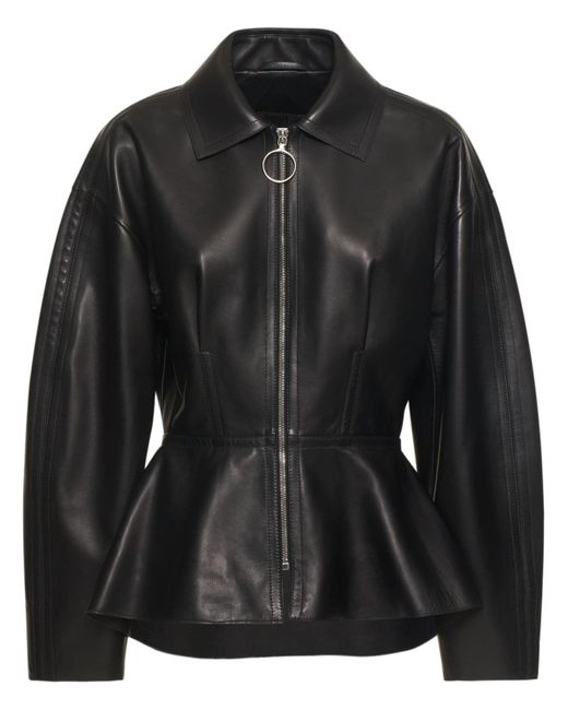 Lanvin Fitted Leather Zip-up Jacket