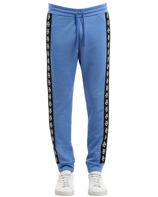 Love Moschino LOGO SIDE BANDS COTTON BLEND SWEATPANTS