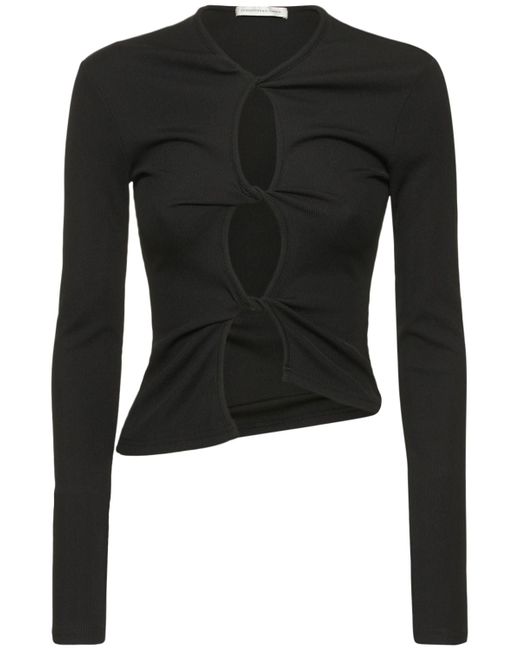 Christopher Esber Front Knot Long Sleeve Jersey Top