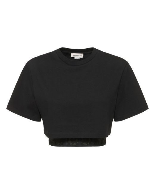 Alexander McQueen Cotton Jersey T-shirt W Lace Details