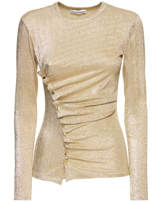 Paco Rabanne Stretch Jersey Lurex Long Sleeve Top