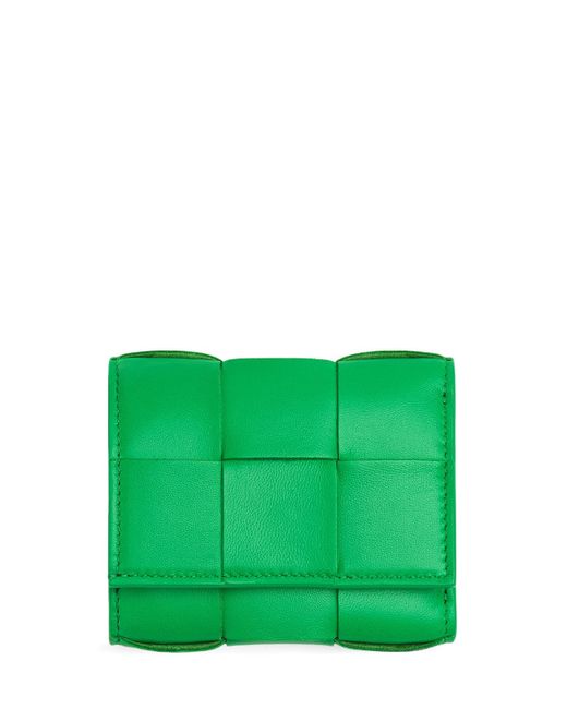 Bottega Veneta Tri-fold Leather Zip Wallet