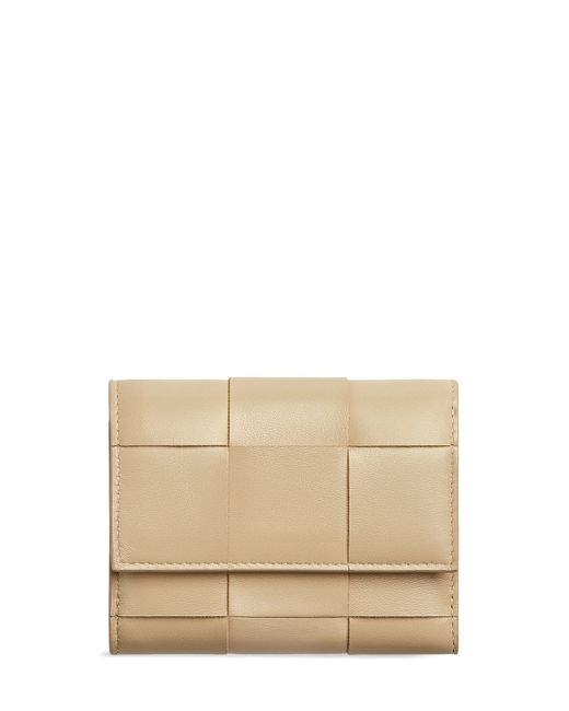 Bottega Veneta Tri-fold Leather Zip Wallet
