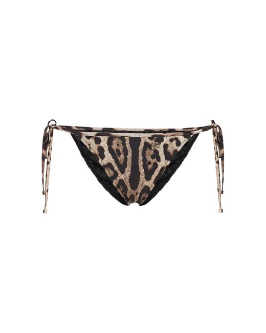 Dolce & Gabbana Leopard Print Jersey Bikini Bottoms