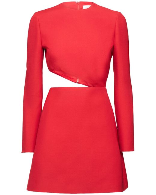 Valentino Crepe Couture Side Cut Out Mini Dress