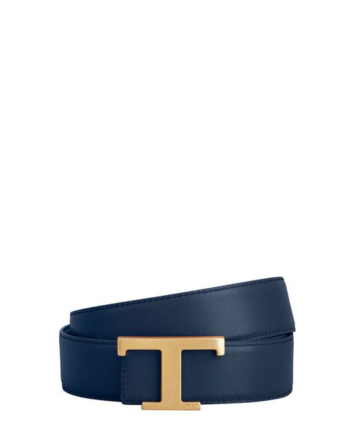 Tod's 3.5cm Reversible Logo Leather Belt