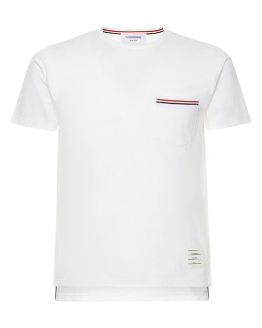 Thom Browne Striped Pocket Cotton T-shirt