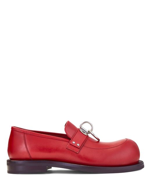 Martine Rose Bulb-toe Ring Leather Loafers