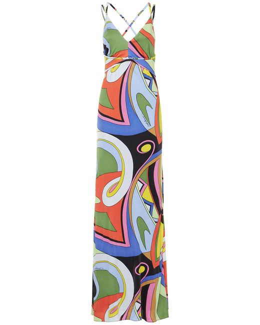 Moschino Viscose Printed Long Wrap Dress