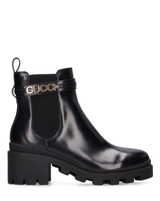 Gucci 50mm Trip Leather Chelsea Boots