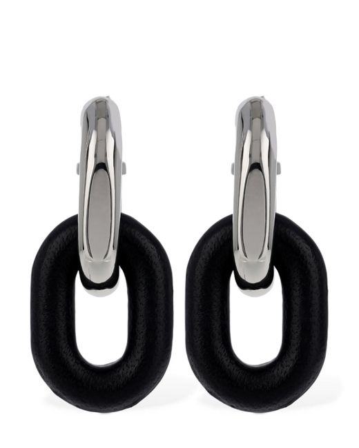 Paco Rabanne Xl Link Leather Hoop Earrings