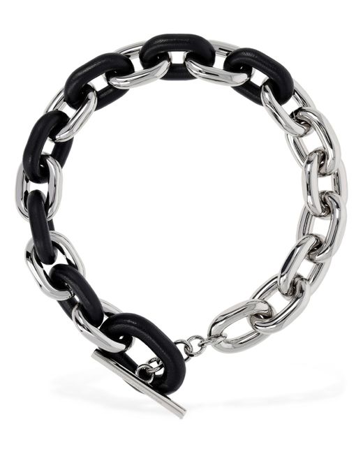 Paco Rabanne Xl Link Leather Collar Necklace