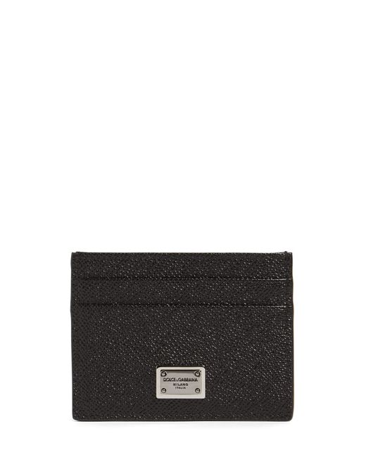 Dolce & Gabbana Logo Plaque Leather Card Holder
