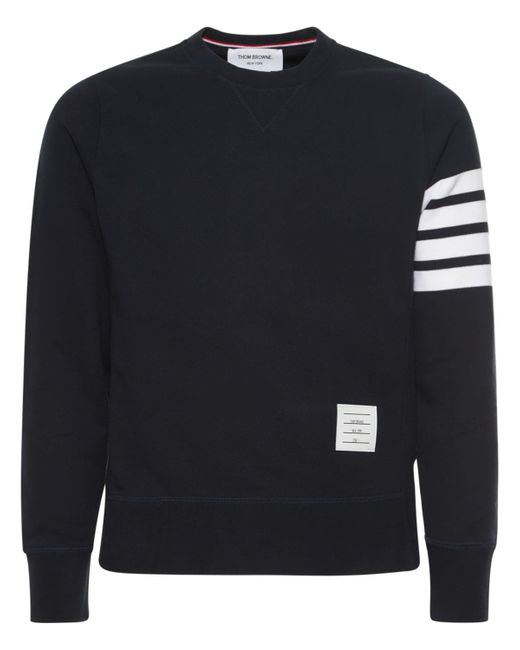 Thom Browne Intarsia Stripes Cotton Sweatshirt