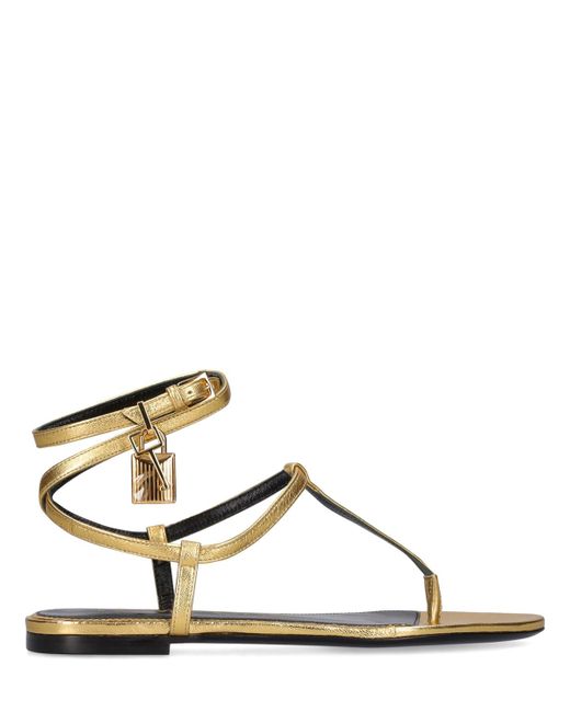 Tom Ford 10mm Laminated Leather Thong Sandals