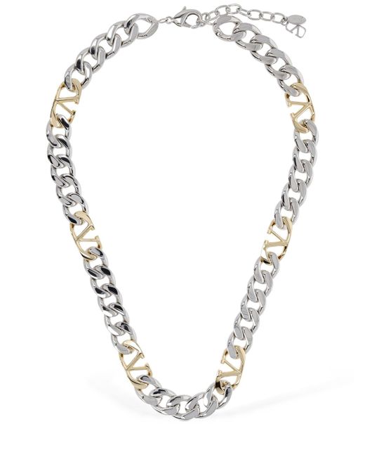 Valentino Garavani V Logo Chain Collar Necklace