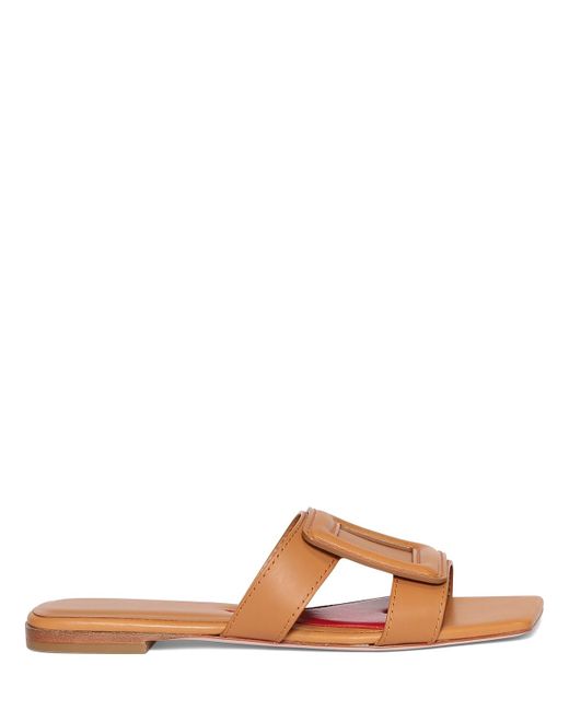 Roger Vivier 10mm Covered Buckle Leather Mules