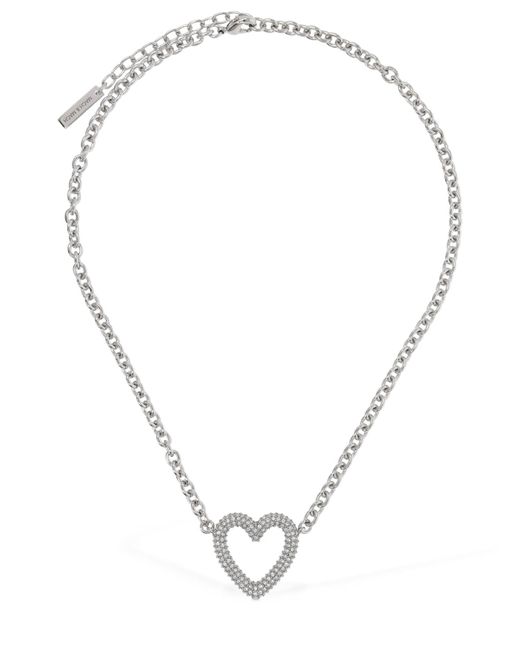 Mach & Mach Single Crystal Heart Collar Necklace