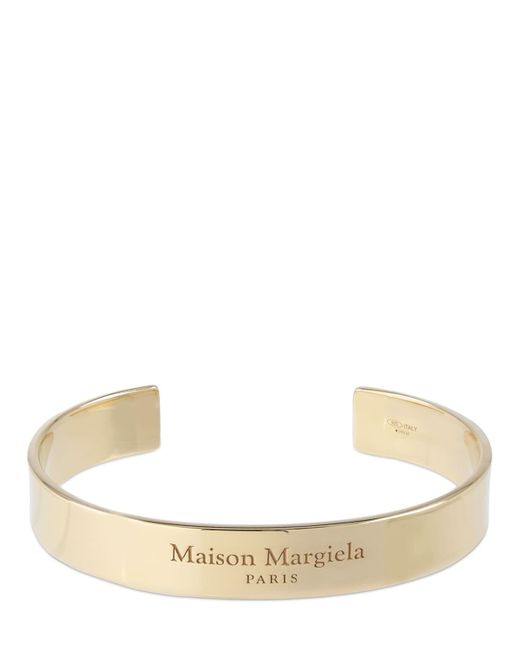 Maison Margiela Logo Engraved Thick Cuff Bracelet