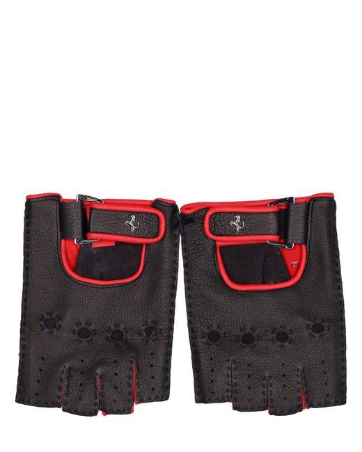 Ferrari Fingerless Leather Gloves