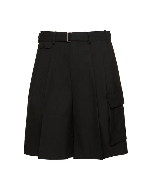 Dunst Belted Multi Pocket Wool Blend Shorts