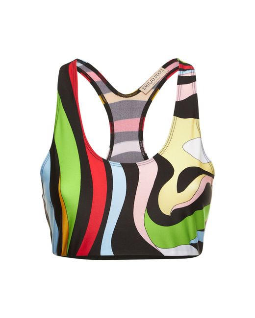 Pucci Jersey Marmo Printed Crop Top