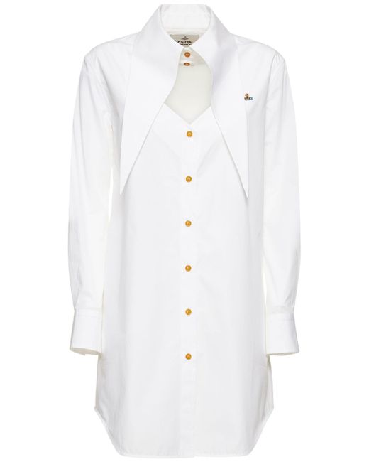 Vivienne Westwood Heart Cotton Poplin Mini Shirt Dress