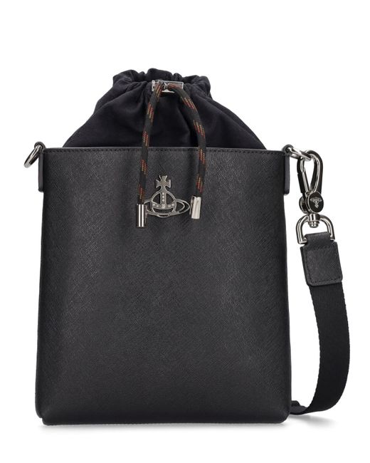 Vivienne Westwood Saffiano Leather Drawstring Bucket Bag