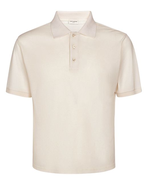 Saint Laurent Cassandre Cotton Blend Polo Shirt
