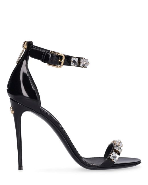 Dolce & Gabbana 105mm Embellished Patent Leather Sandals