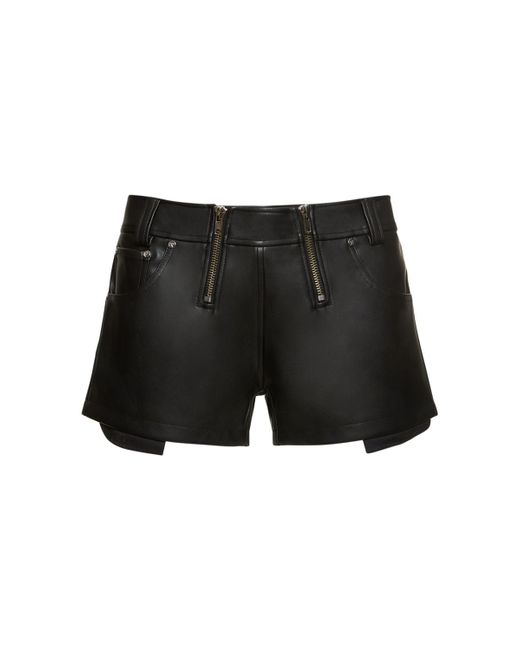 GmBH Double Zip Faux Leather Shorts