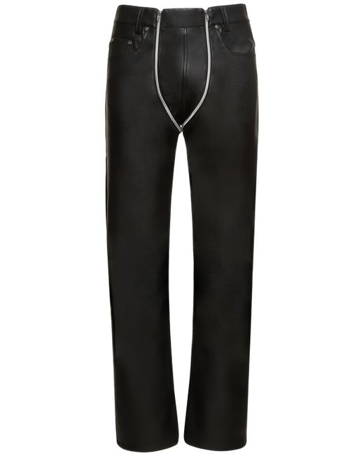 GmBH Double Zip Straight Faux Leather Pants