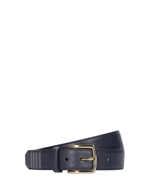 Thom Browne Grain Leather 4 Bar Belt