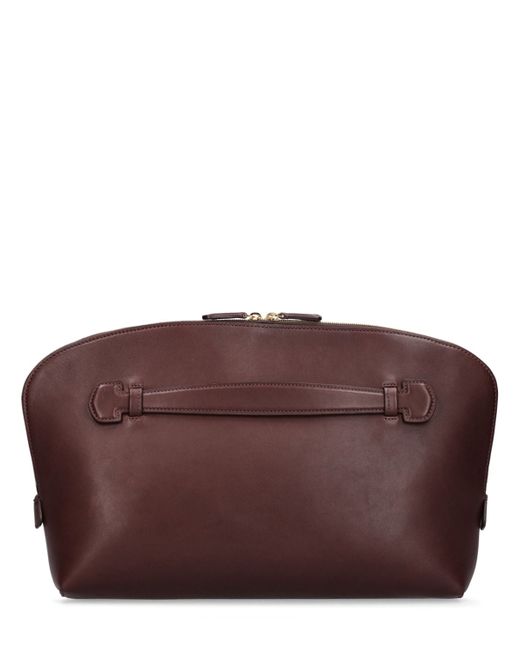 The Row Ellie Saddle Leather Clutch Bag