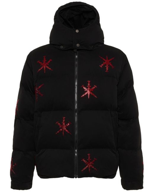 unknown Red Dagger Puffer Jacket W/crystals