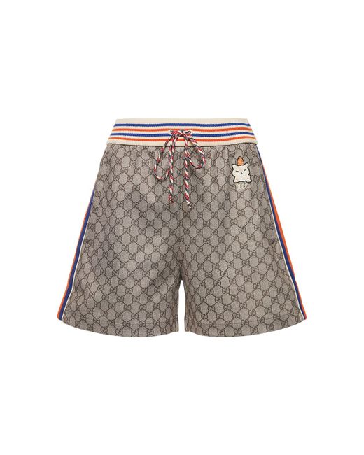 Gucci Kawaii Gg Supreme Cotton Blend Shorts