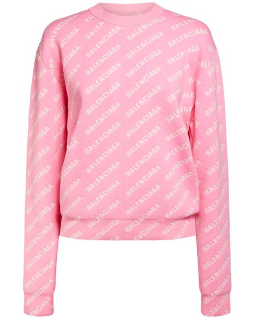 Balenciaga All Over Mini Logo Cotton Sweater